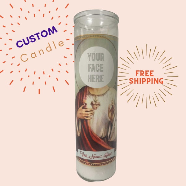 Personalized Custom Devotional Prayer Saint Candle