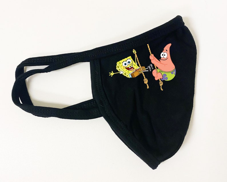 Spongebob and Patrick Face Mask 2ply Pleated 2ply Neck Etsy