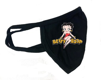 Mundschutz Gesichtsschutz Betty Boop Waschbar Atmungsaktive Staubdicht Schutz Bandana Schal mit Filter