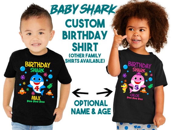 Shark de cumpleaños personalizadas Camisas - Etsy España
