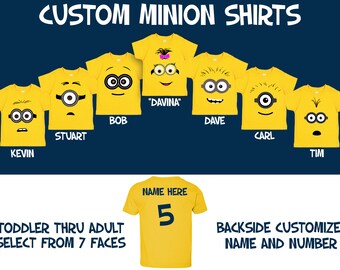 personalised minion t shirt