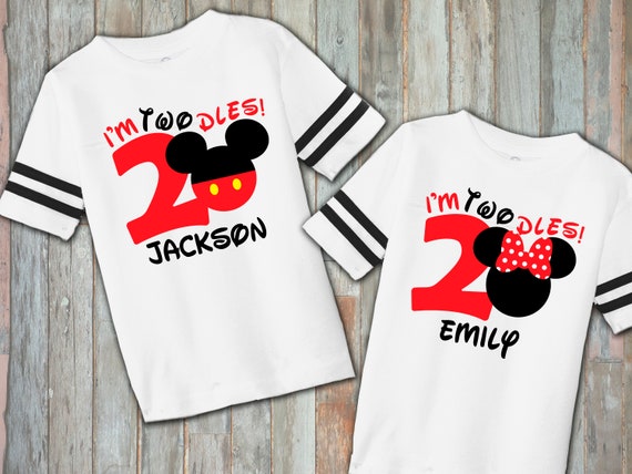 Oh Twodles Mickey Mouse Birthday Shirt Oh Toodles Shirt 2nd Birthday Shirt I m Twodles Birthday Shirt Etsy UK