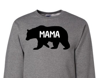 Mama Bear Black, Mom's Celebration, Mothers Day 2024, Mother's Day Unisex Crewneck Sweatshirt