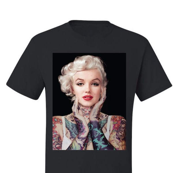 Marilyn Monroe Tattoos Black, Marilyn Monroe Shirt,  Men's T-Shirt Pop Culture Men's T-Shirt