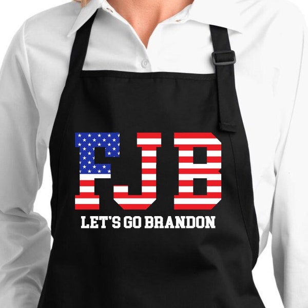 FJB Let's Go Brandon Political Graphic Apron with Pockets, Fuck Joe Biden, Let's Go Brandon, Funny Biden Apron, Political