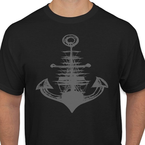 Anchor Graphic Tees, Boys Summer Shirt, Ship Anchor, Nautical Shirt, Anchor Shirt, Humor Men's Graphic T-Shirt