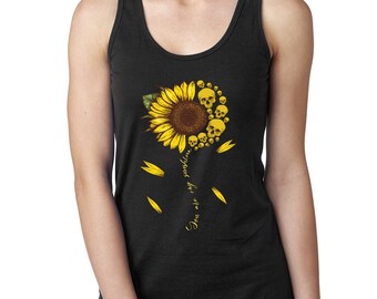 Graphic T Shirt for Women Womans Floral Workout Tank, Botanical Floral Muscle Tank Top Wildflower Shirt Sunflower Tank Gift for Her