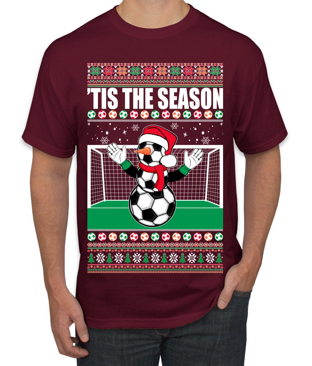 Discover Santa Tis' The Season To Play Soccer Ball Goalie Fun Sports T-Shirt