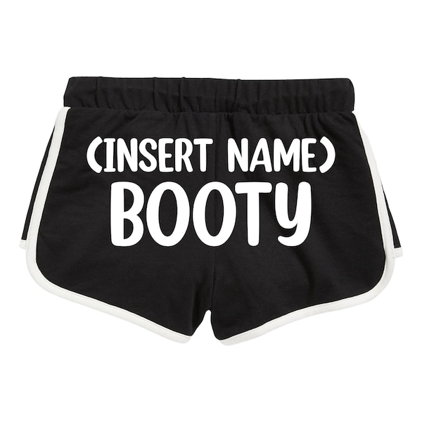 Custom Insert Name's Booty Humor Women's Cotton Athletic Booty Shorts