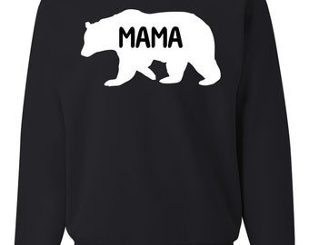 Mama Bear White, Mom's Celebration, Mothers Day 2024, Mother's Day Unisex Crewneck Sweatshirt