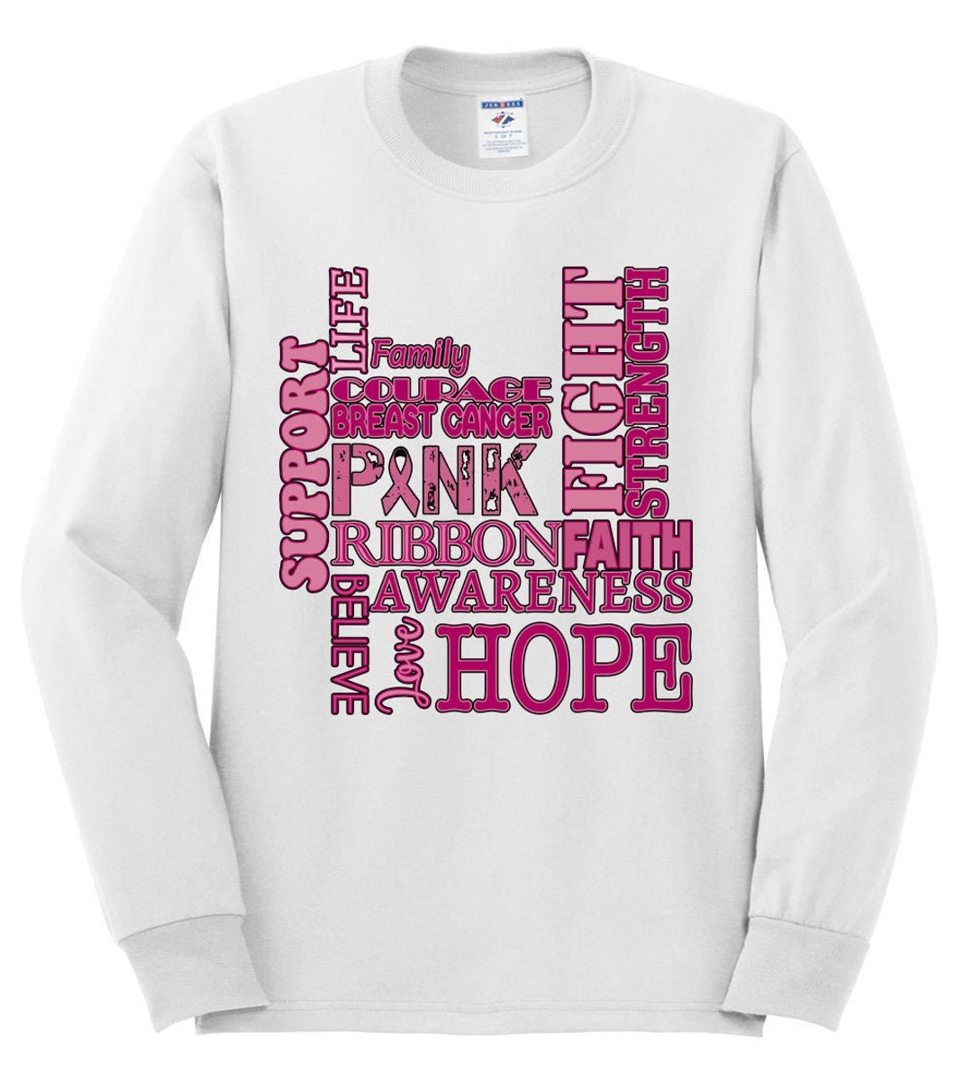 Breast cancer awareness words of encouragement distressed etsy