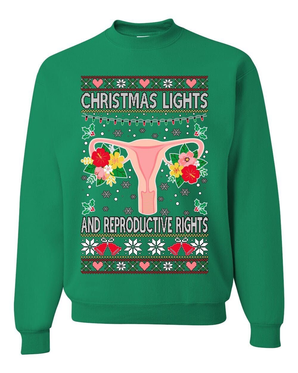 Discover Christmas Lights & Reproductive Rights Ugly Christmas Sweater Unisex Crewneck Graphic Sweatshirts