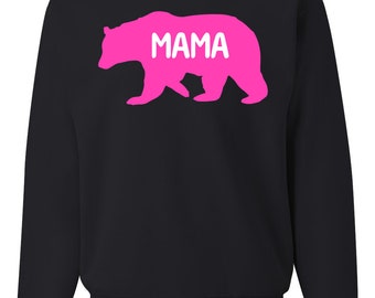 Mama Bear Girl Mom, Mom's Celebration, Mothers Day 2024, Mother's Day Unisex Crewneck Sweatshirt