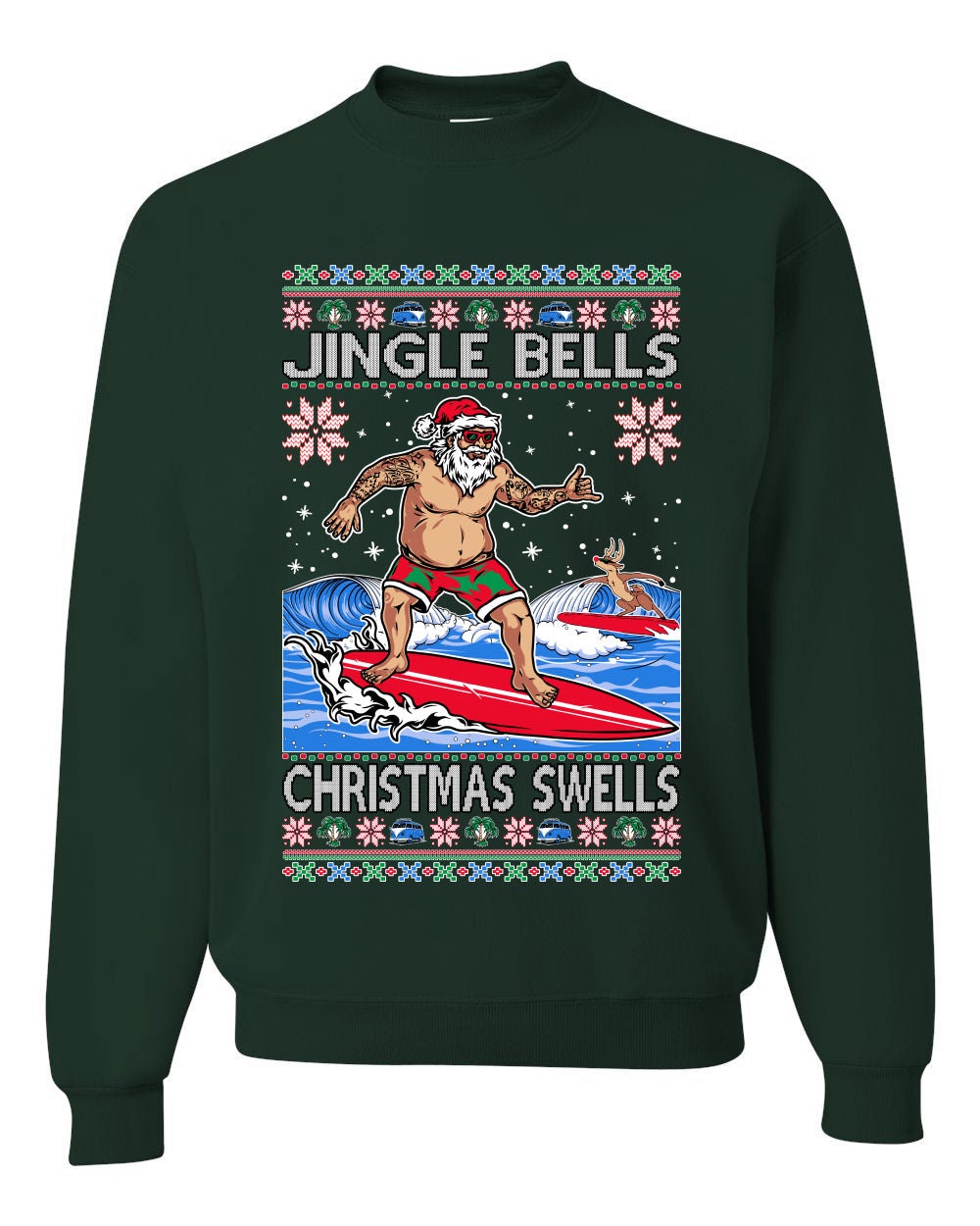 Santa christmas tree shop jingle bells christmas hoodie