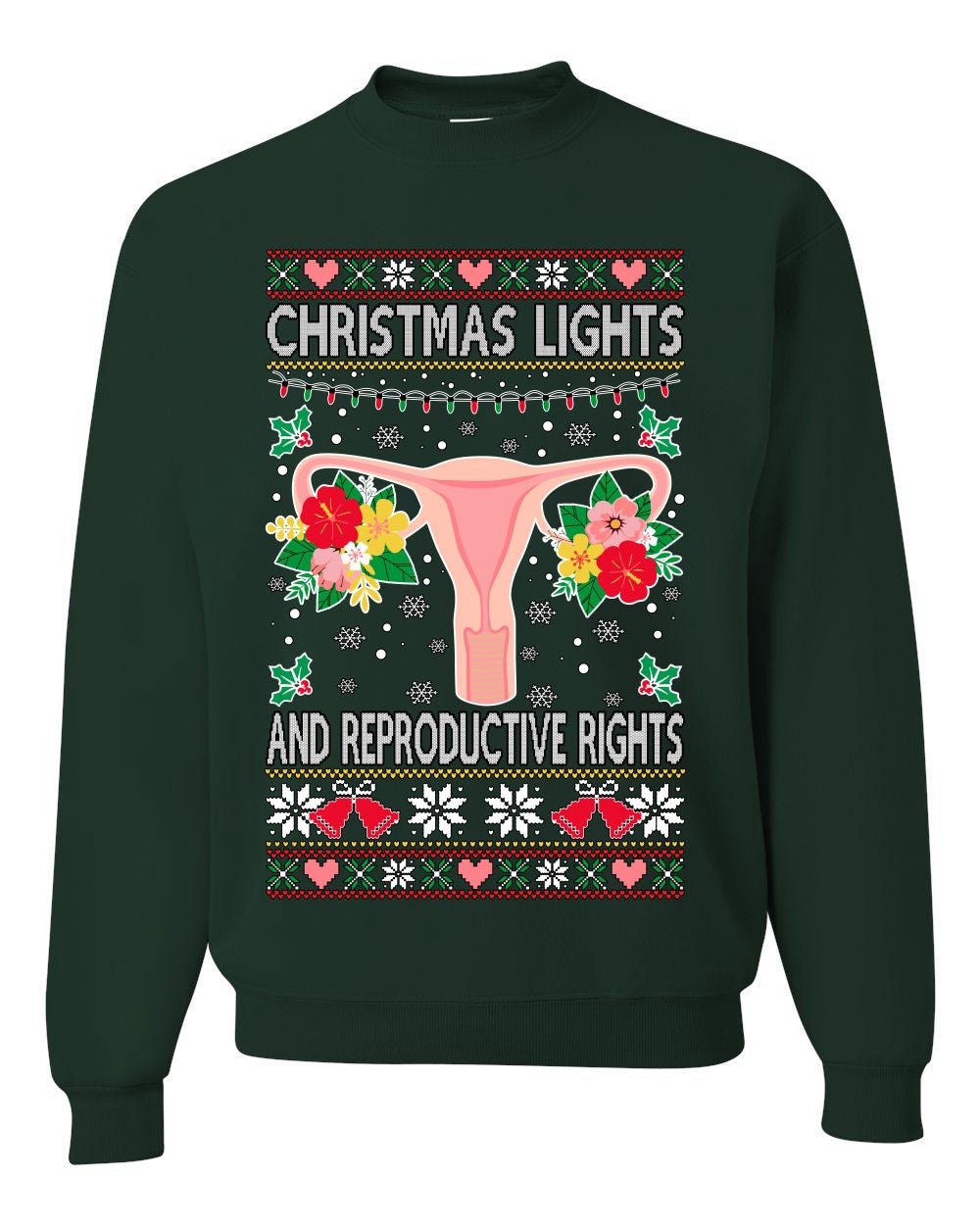 Discover Christmas Lights & Reproductive Rights Ugly Christmas Sweater Unisex Crewneck Graphic Sweatshirts