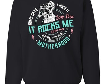 Motherhood Some Days I Rock It Pastel, Mom's Celebration, Mothers Day 2024, Mother's Day Unisex Crewneck Sweatshirt