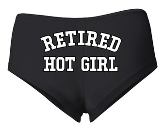 Retired Hot Girl Humor Women's Cotton Spandex Booty Shorts