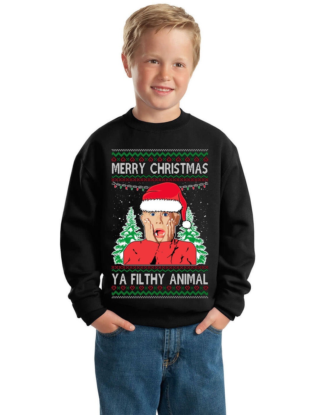 Discover Kevin Filthy Animal Boys Girls Kids Youth Ugly Christmas Sweater