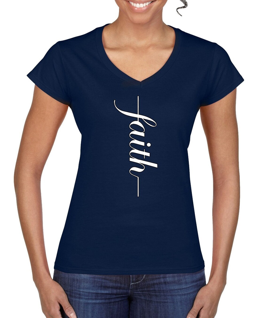 Cursive Faith Cross Inspirational Shirt Christian Shirt for - Etsy