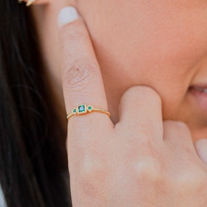 Esmeralda ring, Minimalist ring, Promise ring, Engagement ring, Gold ring, silver ring,Minimalist ring image 3