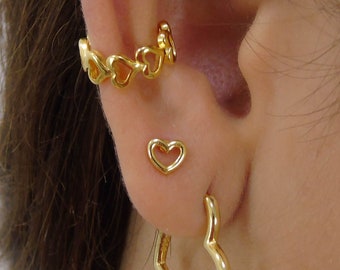 Boucles d’oreilles Heart Stud, Gold Small Heart Stud, Boucles d’oreilles en argent sterling, Boucles d’oreilles délicates, Petites boucles d’oreilles
