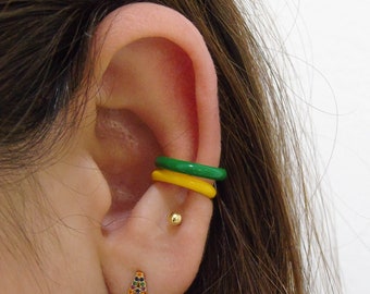 Enamel ear cuff, Colorful ear cuff, Cute Ear cuff, Dainty ear cuff, Colored ear cuff