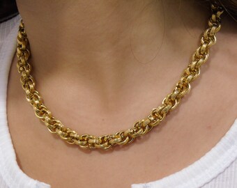 Chunky chain Byzantine, Choker necklace, Gold chunky chain, Waterproof necklace