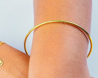 Rigid Bracelet, Plain Gold Bracelet, Gold bangle bracelet