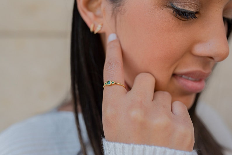 Esmeralda ring, Minimalist ring, Promise ring, Engagement ring, Gold ring, silver ring,Minimalist ring image 10