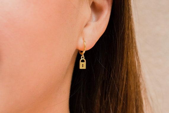 1/2 Carat Pave Set Diamond Hoop Earrings in Yellow Gold (with Safety Lock)  | Diamond earrings design, Fancy diamonds, Fine earrings