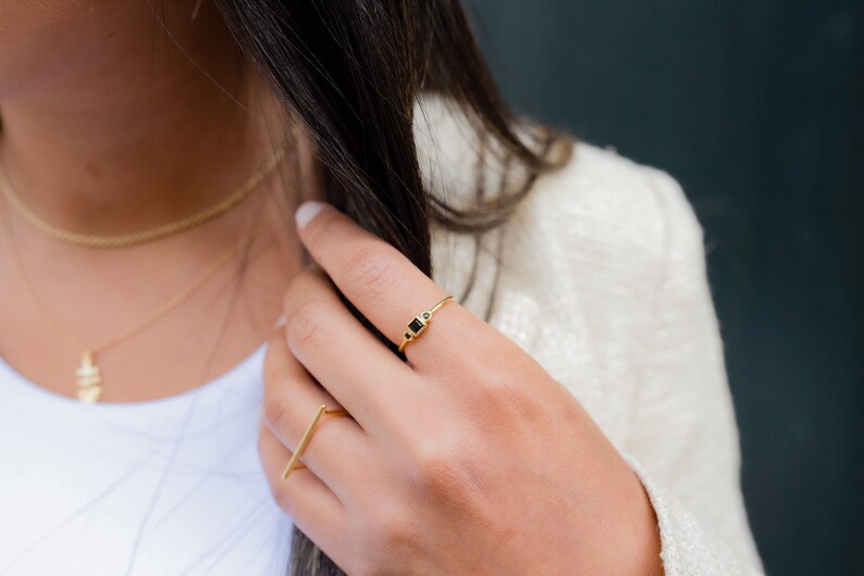 Esmeralda ring, Minimalist ring, Promise ring, Engagement ring, Gold ring, silver ring,Minimalist ring image 5