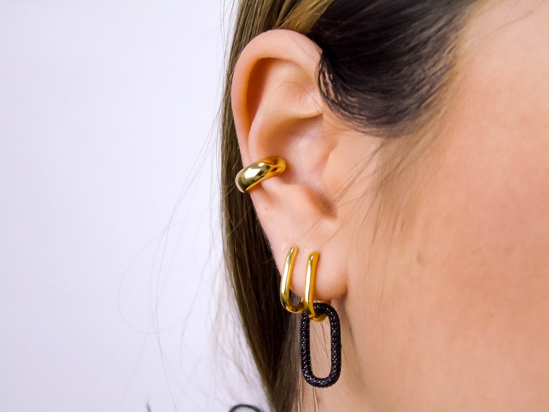 Thick Ear Cuff, Conch Ear Cuff, Non Pierced Cuff, Ear Wrap, Silver Fake