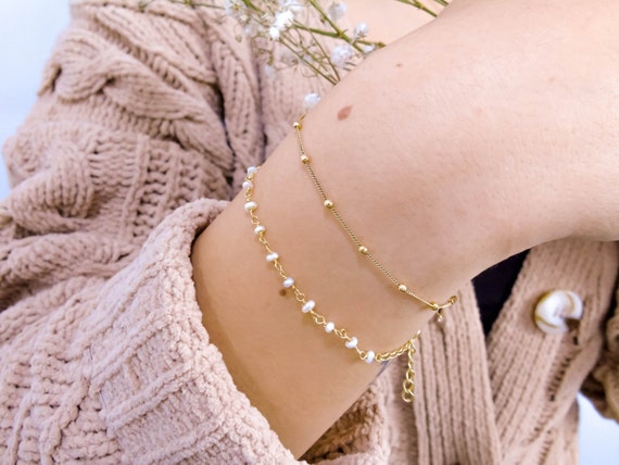 Buy Ball Bracelet Gold Balls Bracelet Minimalist Bracelet Tiny