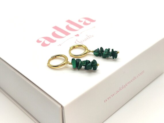 Sine Hoop Earrings in Gold & Tourmaline