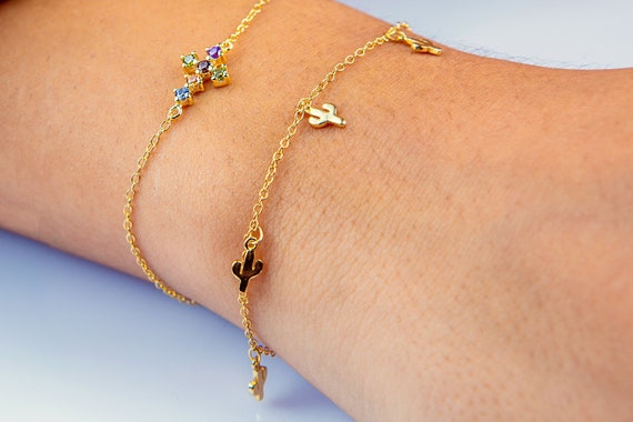 Cactus Gold Bracelet Minimalist Bracelet Dainty Bracelet