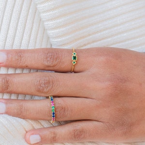 Esmeralda ring, Minimalist ring, Promise ring, Engagement ring, Gold ring, silver ring,Minimalist ring image 9