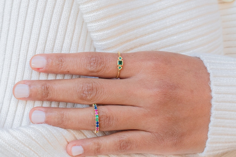 Esmeralda ring, Minimalist ring, Promise ring, Engagement ring, Gold ring, silver ring,Minimalist ring image 9