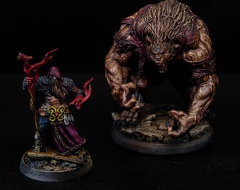 D&D Human Druid warlock Shapeshifter Werewolf Blood multiclass miniature DnD mini Dungeons and Dragons hand painted models pathfinder RPG
