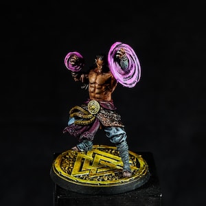 D&D Human evil warlock Sorcerer, mage, wizard, Miniature, Dungeons and dragons, Hand painted custom mini 3D printed resin mini for heroquest