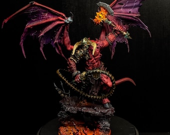 Hell demon DnD miniature painted mini for Pit chain lord demon miniatures Heroquest pathfinder Tabletop RPG Age of Sigmar Hellscape