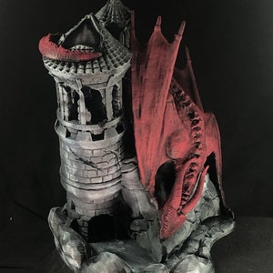 DnD Dragon Dice Tower Dungeons and Dragons Gift for him DnD Dice Gift for table top gaming lover dungeons and dragons miniature Fantasy