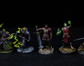 D&D Male Hero Bundle Playable Characters Dnd painted heroes primal collectibles Dungeons and Dragons miniatures Druid Rogue fighter Paladin
