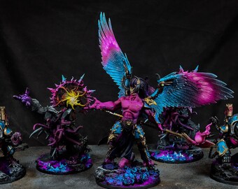 Large Chaos demon Commission Age of Sigmar miniature Commission Chaos Deamon Warhammer 40k Chaos demon painted Custome paint scheme
