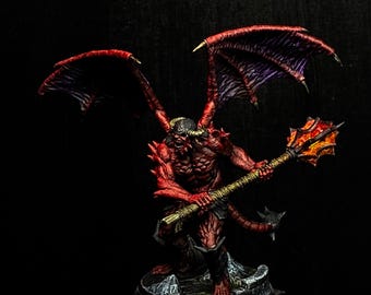 Hell demon DnD miniature painted mini Glaberuzu Pit chain lord demon miniatures Heroquest pathfinder Tabletop RPG Age of Sigmar Hellscape