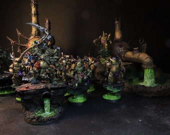 Warhammer 40k Death Guard Combat Patrol painted Chaos Nurgle army Wh 40000 boxset Custom Painted Space marines Miniature table top wargaming