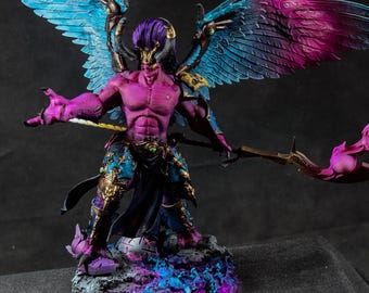 Magnus the Red age of sigmar miniature Commission (Chaos Deamon Warhammer 40k/Age of Sigmar) Chaos demon painted Custom paint scheme