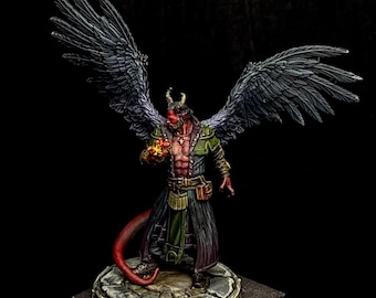 Hell demon DnD miniature painted mini Glaberuzu Pit chain lord demon miniatures Heroquest pathfinder Tabletop RPG Age of Sigmar Hellscape