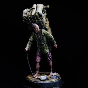 D&D Npc Vendor miniatures Dungeons and dragons sales man with cart mini Custom hand paint job 3D printed painted DnD miniature heroquest