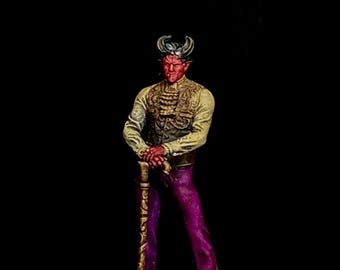 Hell demon DnD miniature painted mini Tiefling nobleman lord demon miniatures Heroquest pathfinder Tabletop RPG Age of Sigmar Hellscape