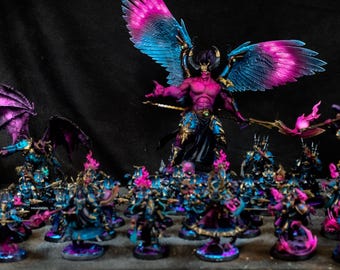 Huge army Warhammer 40k Commission painted army WH 40k commission Necron Space Marine Orc Death Guard Ad Mech Chaos Thousand sons Tau